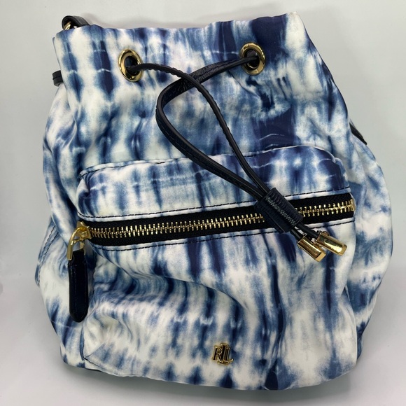 Ralph Lauren Nylon Dryden Mini Debby II Tie Dye Drawstring Crossbody Bucket Bag - Picture 1 of 14